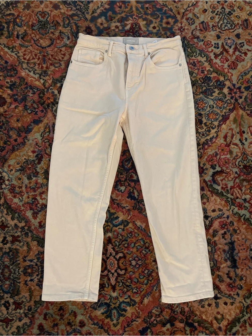 White High-Waisted Everlane Jeans